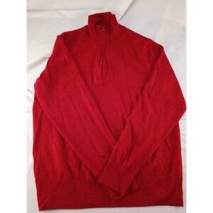 Mens Apt 9 Red Sweater Size M Medium 1/4 Zip Pull Over